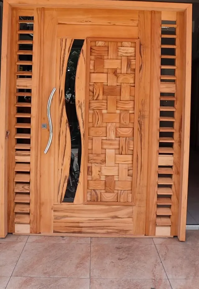 Porta Trançada com Vidro S muiracatiara